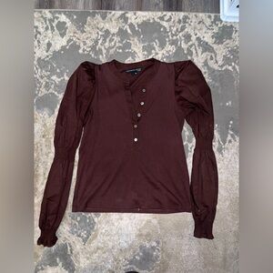 Veronica Beard Brown Long Sleeve Tee